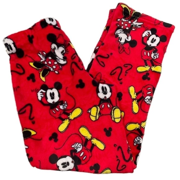 Disney Mickey & Minnie Mouse Size S (4-6) Cozy Fleece Pajama Pants - Picture 3 of 4